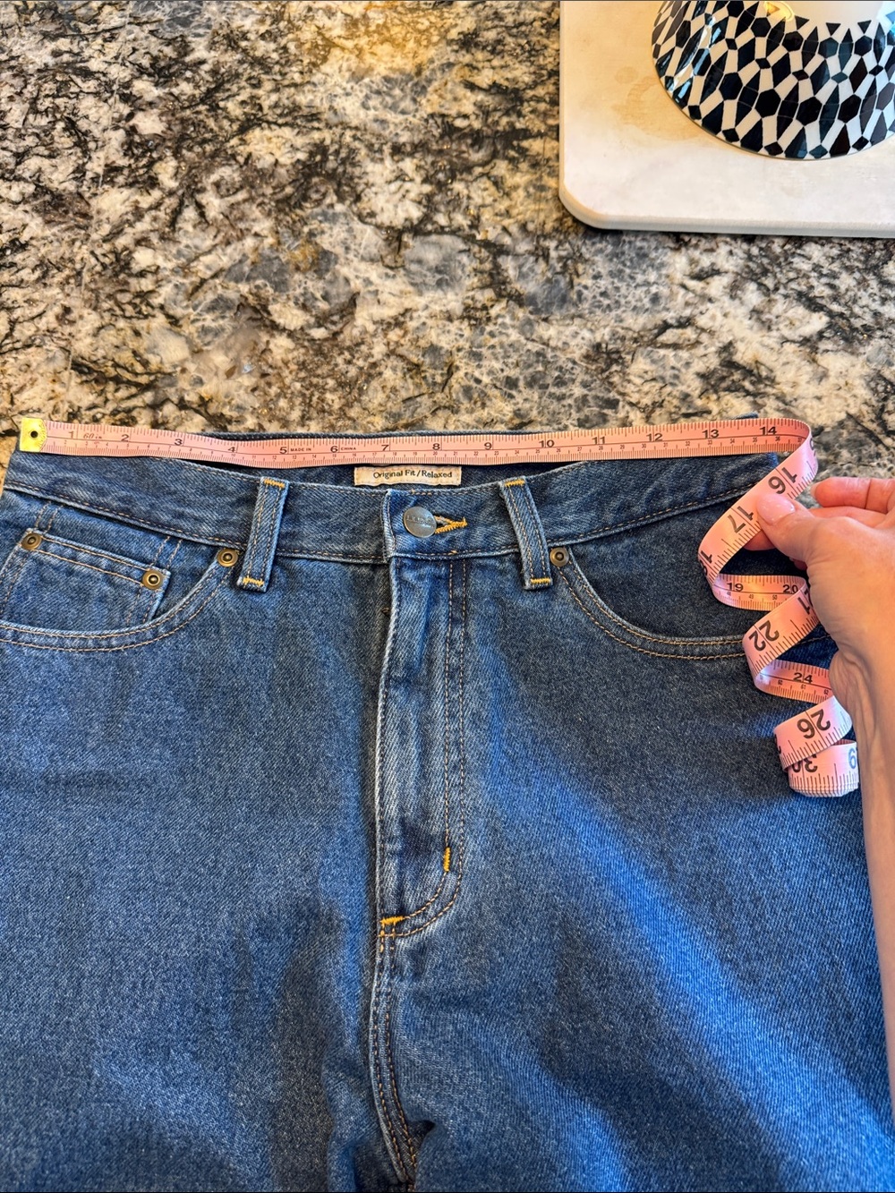 L.L. Bean Blue Original Fit with Plaid Cuffs - Picture 5 of 6